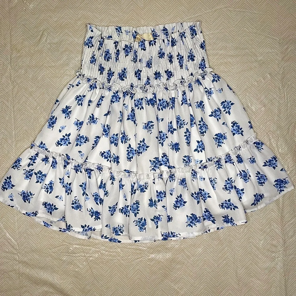 𝅺Altar’d State Blue Floral Flowy Skirt size XS - Picture 3 of 5